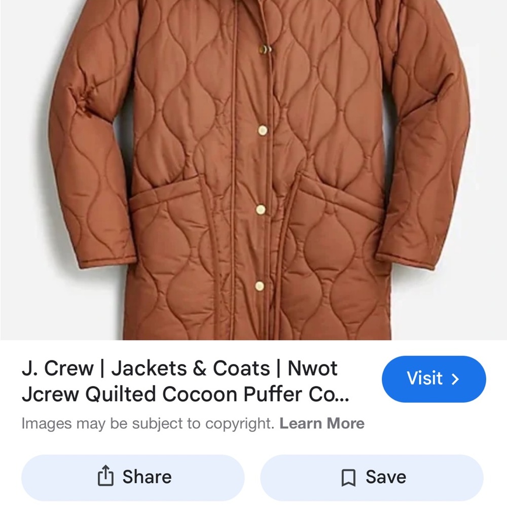 J. Crew Cocoon Signature Puffer Coat - Picture 6 of 9